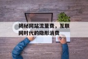 揭秘网站流量费，互联网时代的隐形消费