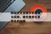 网站优化关键字的策略与实践,提升搜索引擎排名的秘籍 网站优化关键字的策略与实践,提升搜索引擎排名的秘籍