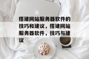 搭建网站服务器软件的技巧和建议，搭建网站服务器软件，技巧与建议