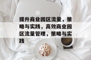 提升商业园区流量,策略与实践,高效商业园区流量管理,策略与实践 提升商业园区流量,策略与实践,高效商业园区流量管理,策略与实践