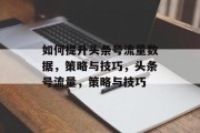 如何提升头条号流量数据,策略与技巧,头条号流量,策略与技巧 如何提升头条号流量数据,策略与技巧,头条号流量,策略与技巧