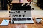 nova游戏攻略,如何轻松上手新玩的华为Mate 30?,华为Mate 30 手游攻略,新手必看技巧解析 nova游戏攻略,如何轻松上手新玩的华为Mate 30?,华为Mate 30 手游攻略,新手必看技巧解析