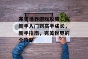完美世界游戏攻略,从新手入门到高手成长,新手指南,完美世界的全攻略 完美世界游戏攻略,从新手入门到高手成长,新手指南,完美世界的全攻略