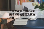 豆荚没流量,揭秘流量困境背后的原因及解决方案 豆荚没流量,揭秘流量困境背后的原因及解决方案