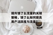 提升饿了么流量的关键策略,饿了么如何提高用户活跃度与流量? 提升饿了么流量的关键策略,饿了么如何提高用户活跃度与流量?