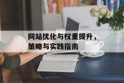 网站优化与权重提升，策略与实践指南