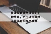 快速提升网络流量的7种策略,七招让你网络流量飙升的秘密武器 快速提升网络流量的7种策略,七招让你网络流量飙升的秘密武器