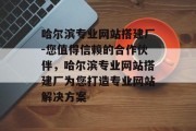 哈尔滨专业网站搭建厂-您值得信赖的合作伙伴,哈尔滨专业网站搭建厂为您打造专业网站解决方案 哈尔滨专业网站搭建厂-您值得信赖的合作伙伴,哈尔滨专业网站搭建厂为您打造专业网站解决方案