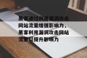 黑客通过利用漏洞攻击网站流量增强影响力，黑客利用漏洞攻击网站流量以提升影响力