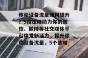 移动设备流量如何提升?5招策略助力你的微信、微博等社交媒体平台焕发新活力,提升移动设备流量,5个策略 移动设备流量如何提升?5招策略助力你的微信、微博等社交媒体平台焕发新活力,提升移动设备流量,5个策略