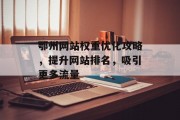 鄂州网站权重优化攻略，提升网站排名，吸引更多流量