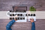 WordPress网站推广利器,五大必备插件深度解析 WordPress网站推广利器,五大必备插件深度解析