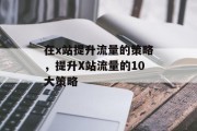 在x站提升流量的策略,提升X站流量的10大策略