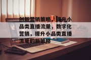 创新营销策略，提升小品类直播流量，数字化营销，提升小品类直播流量的新策略