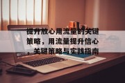 提升放心用流量的关键策略,用流量提升信心,关键策略与实践指南 提升放心用流量的关键策略,用流量提升信心,关键策略与实践指南
