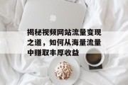 揭秘视频网站流量变现之道,如何从海量流量中赚取丰厚收益 揭秘视频网站流量变现之道,如何从海量流量中赚取丰厚收益