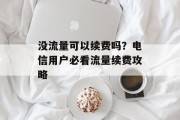 没流量可以续费吗?电信用户必看流量续费攻略 没流量可以续费吗?电信用户必看流量续费攻略
