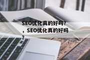 SEO优化真的好吗?,SEO优化真的好吗?
