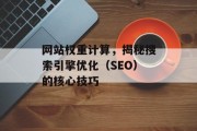 网站权重计算，揭秘搜索引擎优化（SEO）的核心技巧