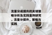 流量分成提升的关键策略分析及实践案例研究，流量分提升，策略与实践