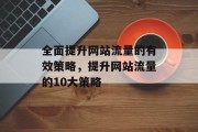 全面提升网站流量的有效策略,提升网站流量的10大策略