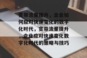 宽带流量提升,企业如何应对快速变化的数字化时代,宽带流量提升,企业应对快速变化数字化时代的策略与技巧 宽带流量提升,企业如何应对快速变化的数字化时代,宽带流量提升,企业应对快速变化数字化时代的策略与技巧
