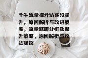 千牛流量提升访客没提升，原因解析与改进策略，流量瓶颈分析及提升策略，原因解析与改进建议
