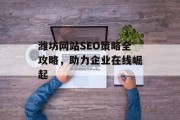 潍坊网站SEO策略全攻略,助力企业在线崛起 潍坊网站SEO策略全攻略,助力企业在线崛起