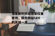 深度解析网站目录权重查询，提升网站SEO的关键一步