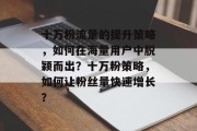 十万粉流量的提升策略,如何在海量用户中脱颖而出?十万粉策略,如何让粉丝量快速增长?