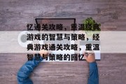 忆通关攻略，重温经典游戏的智慧与策略，经典游戏通关攻略，重温智慧与策略的回忆