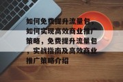如何免费提升流量包，如何实现高效商业推广策略，免费提升流量包，实战指南及高效商业推广策略介绍