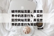 破坏网站流量,真实世界中的恶意行为,实时监控网站流量,真实世界的恶意行为背后 破坏网站流量,真实世界中的恶意行为,实时监控网站流量,真实世界的恶意行为背后