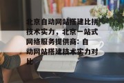 北京自动网站搭建比拼技术实力,北京一站式网络服务提供商: 自动网站搭建技术实力对比 北京自动网站搭建比拼技术实力,北京一站式网络服务提供商: 自动网站搭建技术实力对比
