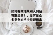 如何有效地从别人网站获取流量?,如何在众多竞争对手中脱颖而出? 如何有效地从别人网站获取流量?,如何在众多竞争对手中脱颖而出?