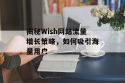 揭秘Wish网站流量增长策略，如何吸引海量用户