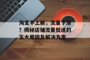淘宝不上新,流量下滑?揭秘店铺流量低迷的五大原因及解决方案 淘宝不上新,流量下滑?揭秘店铺流量低迷的五大原因及解决方案