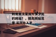 利用高流量提升多少兆的网站?,提高网站流量 从何处入手 利用高流量提升多少兆的网站?,提高网站流量 从何处入手