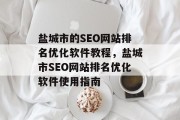 盐城市的SEO网站排名优化软件教程,盐城市SEO网站排名优化软件使用指南