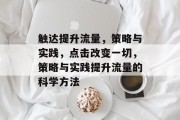 触达提升流量,策略与实践,点击改变一切,策略与实践提升流量的科学方法 触达提升流量,策略与实践,点击改变一切,策略与实践提升流量的科学方法