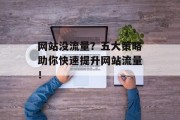 网站没流量?五大策略助你快速提升网站流量! 网站没流量?五大策略助你快速提升网站流量!