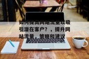 如何提高网站流量以吸引潜在客户？，提升网站流量，策略和建议