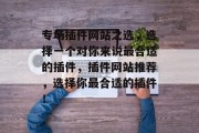 专场插件网站之选，选择一个对你来说最合适的插件，插件网站推荐，选择你最合适的插件！