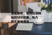 深度解析，如何检测网站的SEO效果，助力优化策略提升