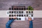 京东自营流量提升卡,流量优化指南,京东流量提升卡使用方法,流量优化指南 京东自营流量提升卡,流量优化指南,京东流量提升卡使用方法,流量优化指南