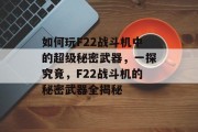 如何玩F22战斗机中的超级秘密武器,一探究竟,F22战斗机的秘密武器全揭秘 如何玩F22战斗机中的超级秘密武器,一探究竟,F22战斗机的秘密武器全揭秘