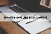 野外求生游戏攻略_野外求生游戏攻略视频