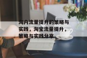 淘内流量提升的策略与实践，淘宝流量提升，策略与实践分享