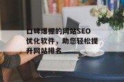 口碑爆棚的网站SEO优化软件,助您轻松提升网站排名 口碑爆棚的网站SEO优化软件,助您轻松提升网站排名