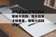 提升店铺流量发卡网的策略与实践，提升信用卡销售量，策略与实践分享
